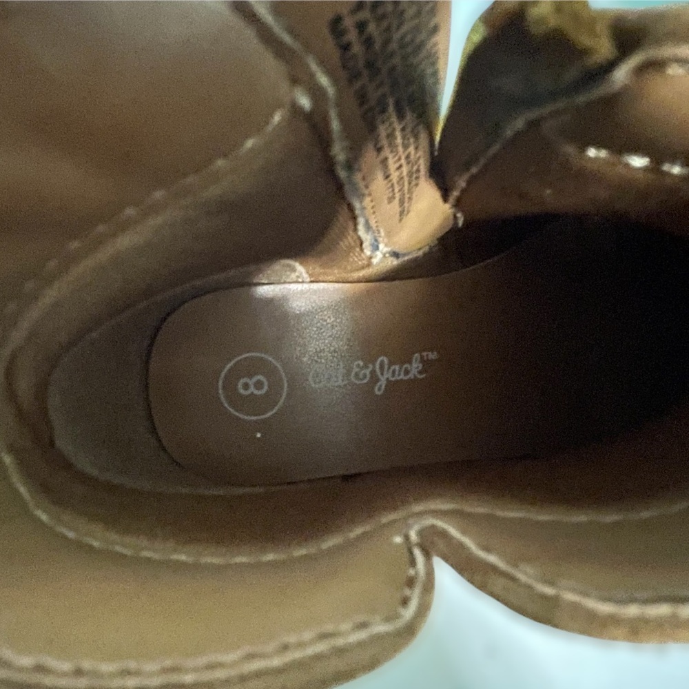 Cat and Jack Girls Brown Ankle Boots with Zipper - Picture 8 of 10